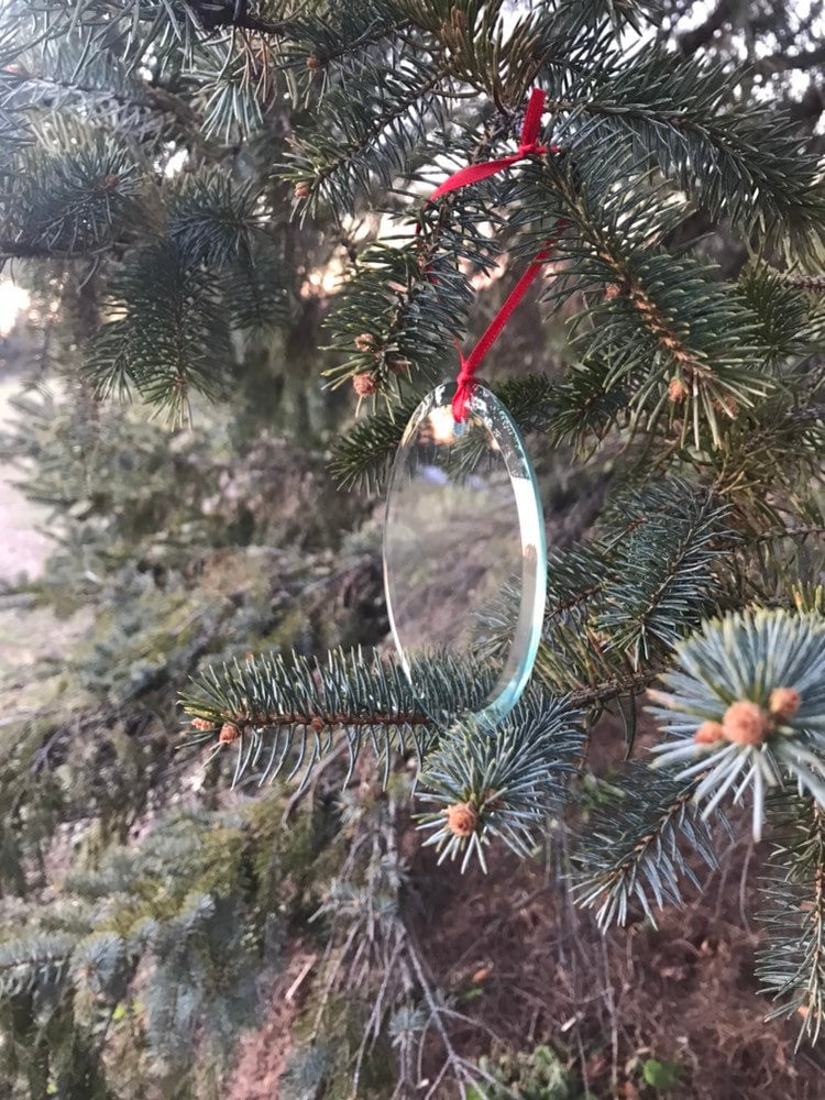 Etched glass ornament