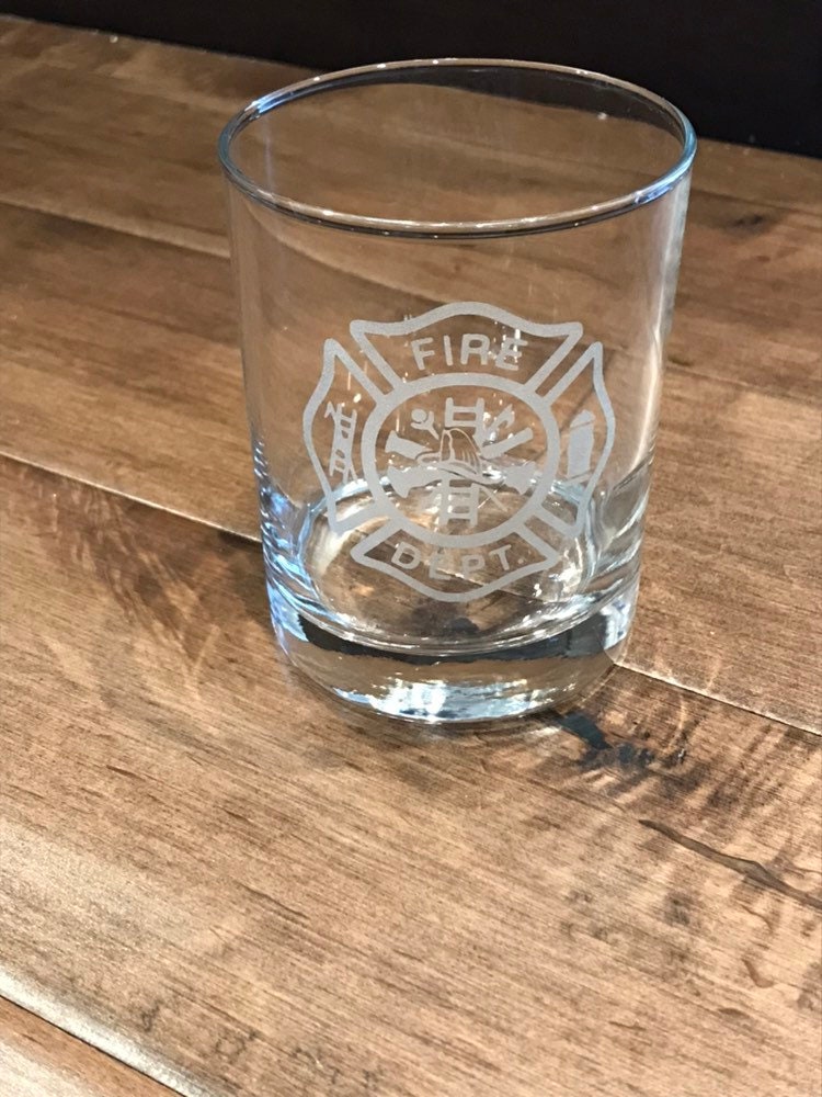 Firefighter whiskey glass