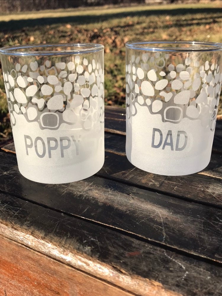 Trout skin rocks glass with name