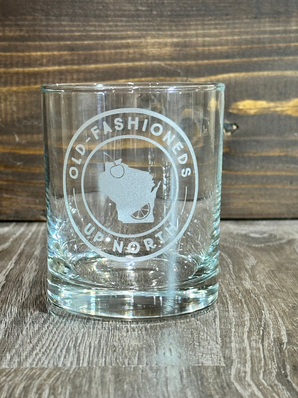 Wisconsin Old Fashioned whiskey glass detail