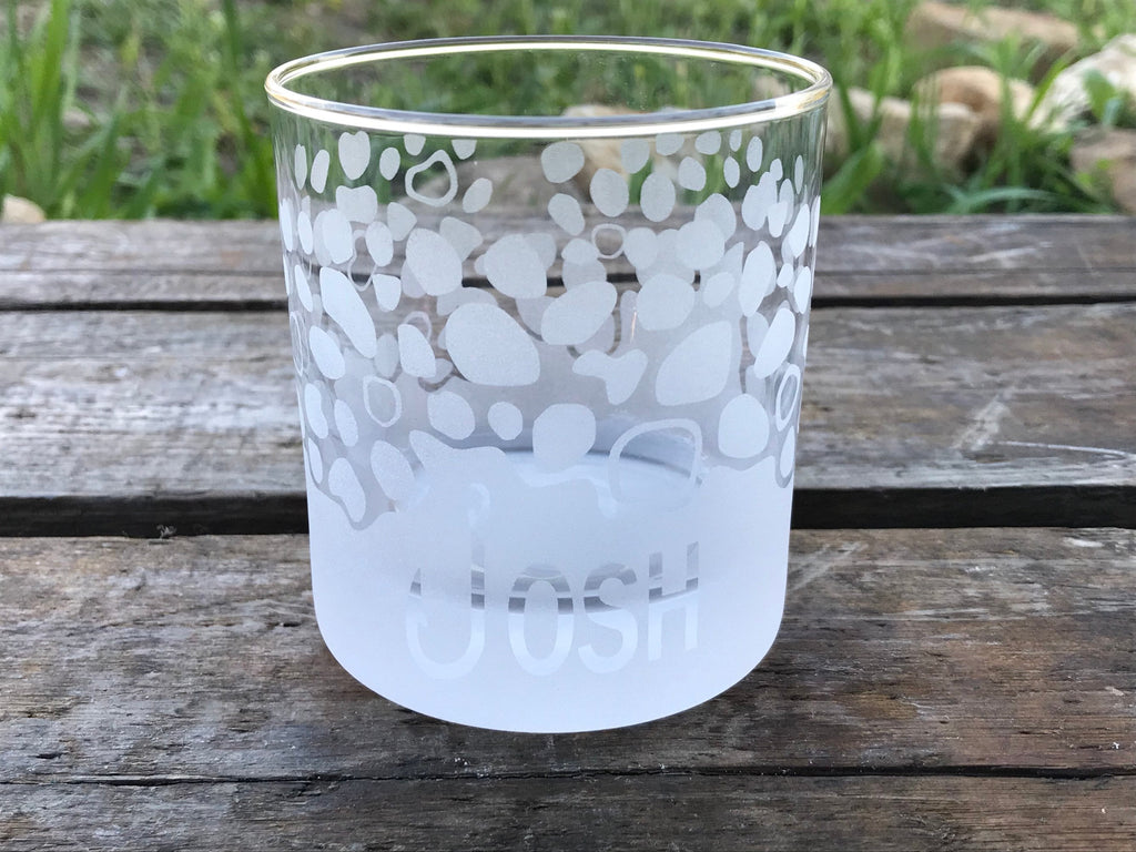 Trout skin rocks glass