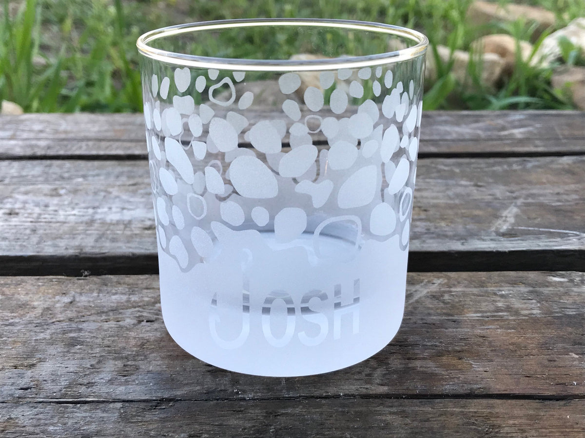 Trout skin rocks glass