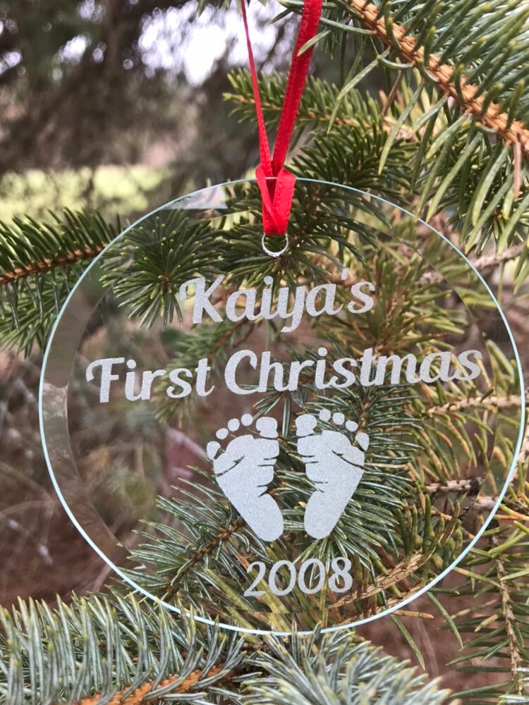 Etched glass ornament