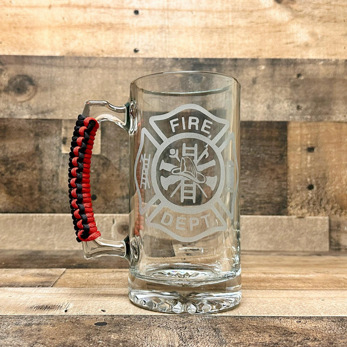 Firefighter beer mug back design
